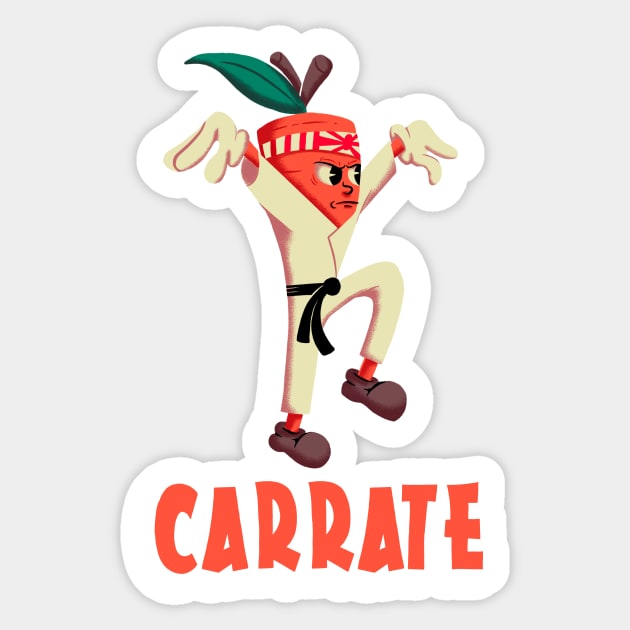 Martial Arts Karate Carrot Cartoon Sticker by QuePedoStudio